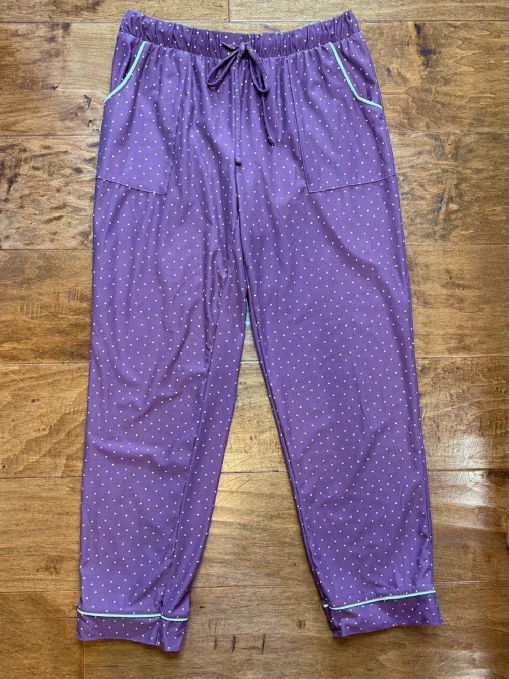 Lucky Brand Purple Polka Dot Pajama Pants Lounge Drawstring
